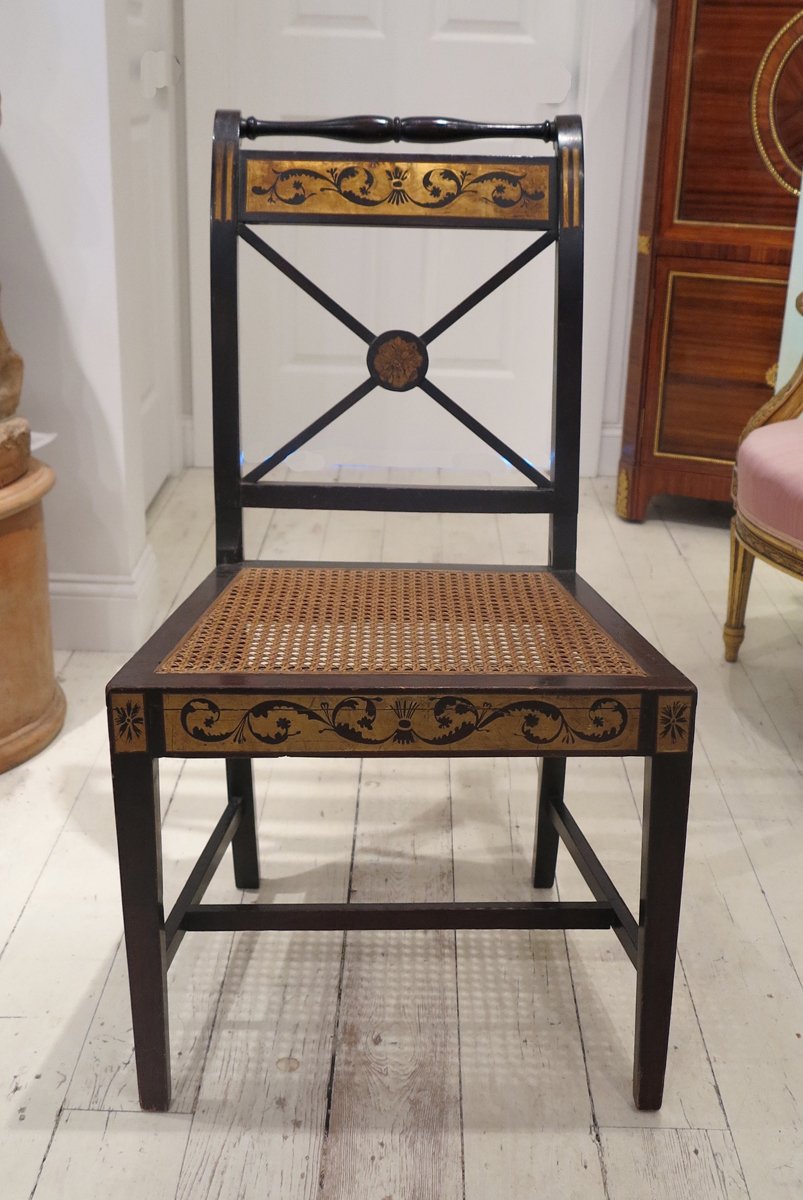 An American Federal Painted and Parcel Gilt Side Chair (Seymour School)