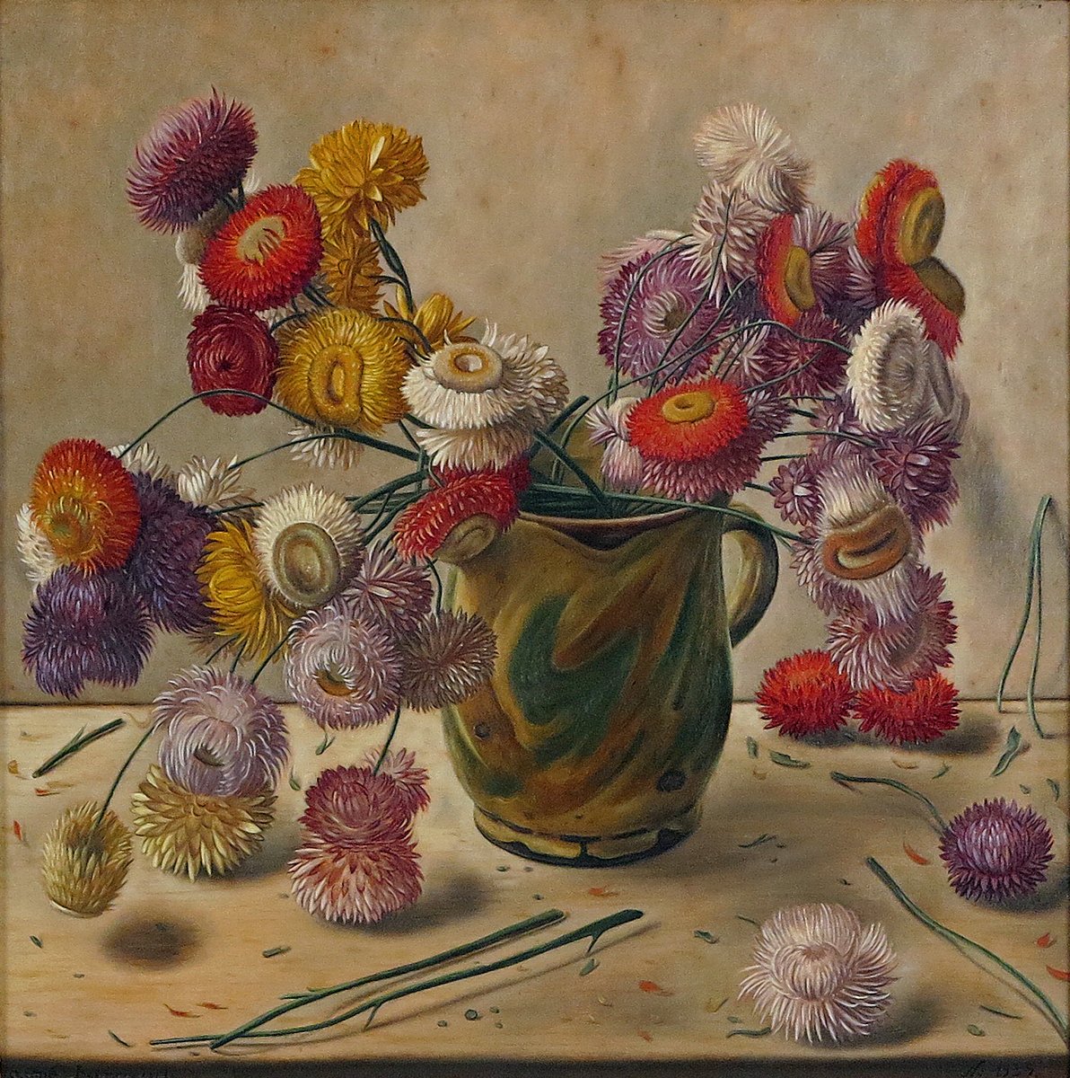 Still life with Flowers in Ceramic Jug