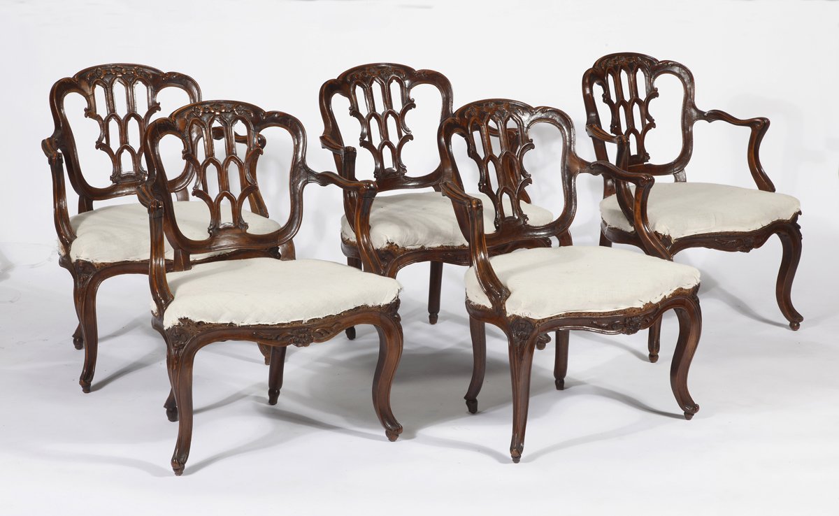 A Rare Set of Five Portuguese Armchairs
