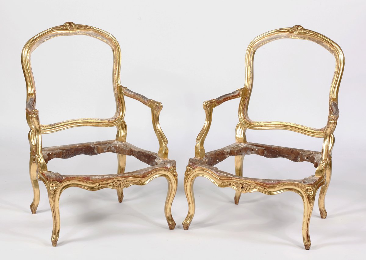 A pair of Louis XV giltwood fauteuils à la reine by Nicolas Heurtaut, circa  1755, Hôtel Lambert, Une Collection Princière, Volume I : Chefs-d'oeuvre, 2022