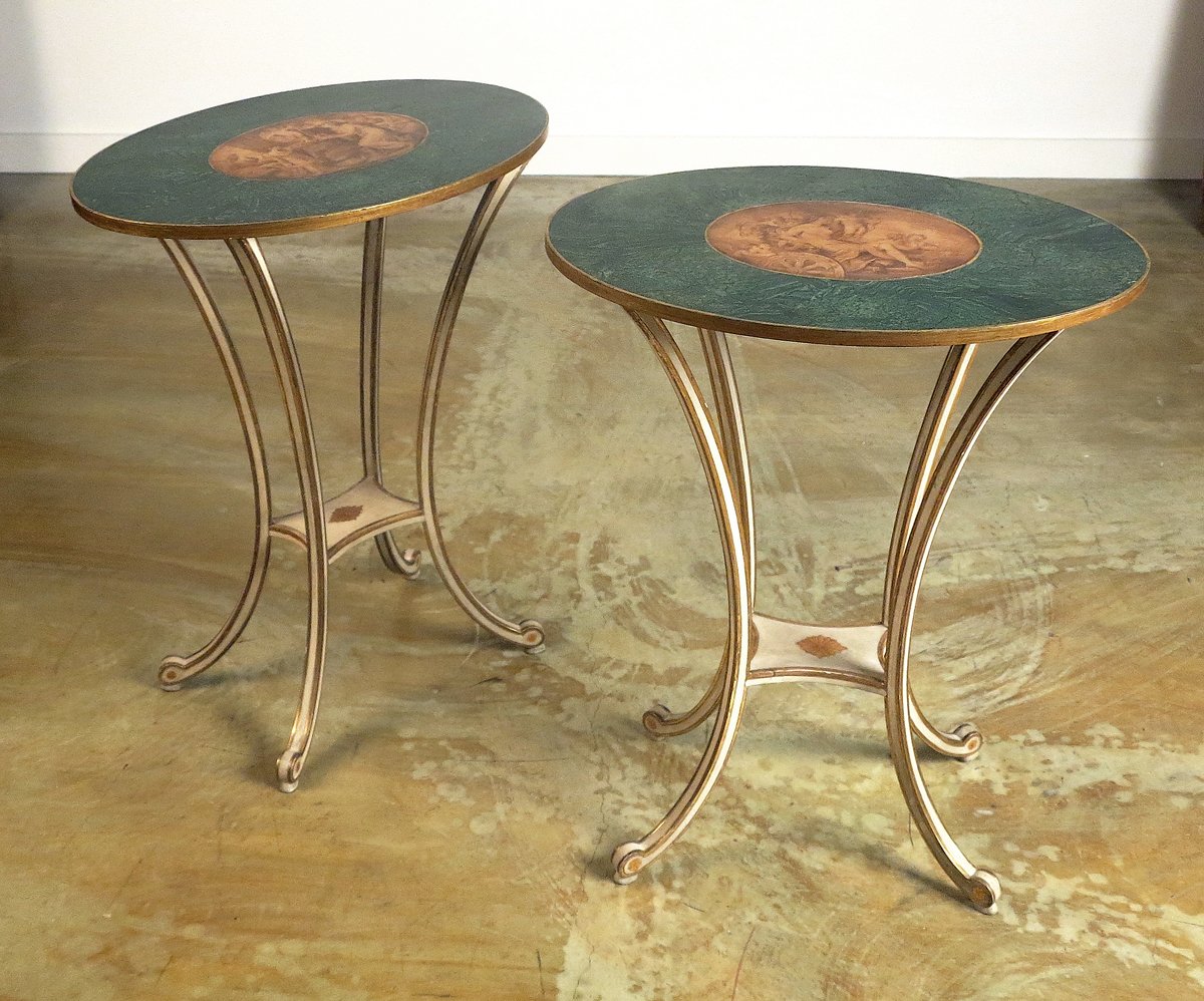 A Fine Pair of George III Side Tables In Angelica Kauffman Style